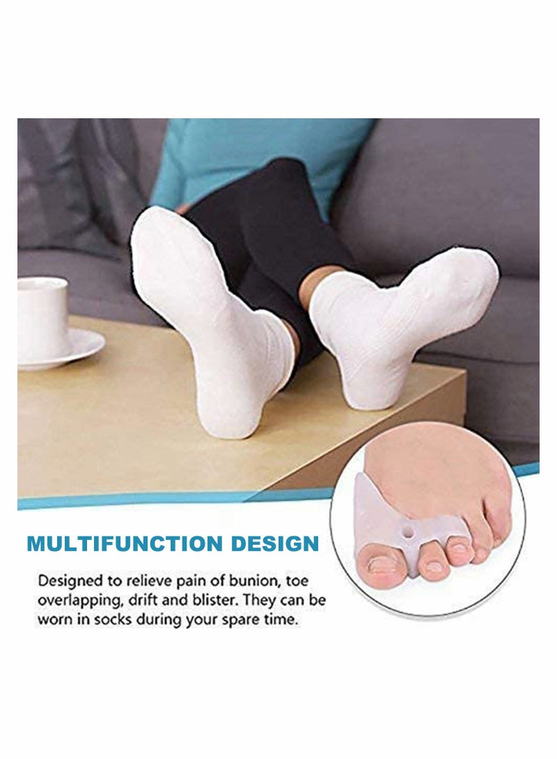Excefore 3-Toe Holes Separator Silicone Bunion Protector Harmmer Toe Spacer for Forefoot Cushion, Foot Rubbing Pads, Hallux Valgus Pain Relief for Women and Men Wear in Shoes, 2 Pairs  - Image 2