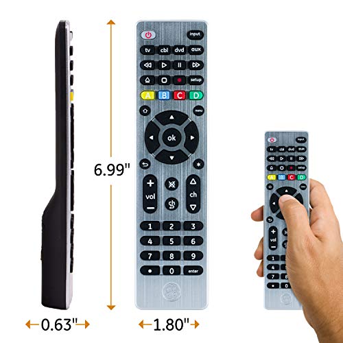 GE Universal Remote Control for Samsung, Vizio, LG, Sony, Sharp, Roku, Apple TV, TCL, Panasonic, Smart TVs, Streaming Players, Blu-ray, DVD, 4-Device, Silver, 33709 - Image 5