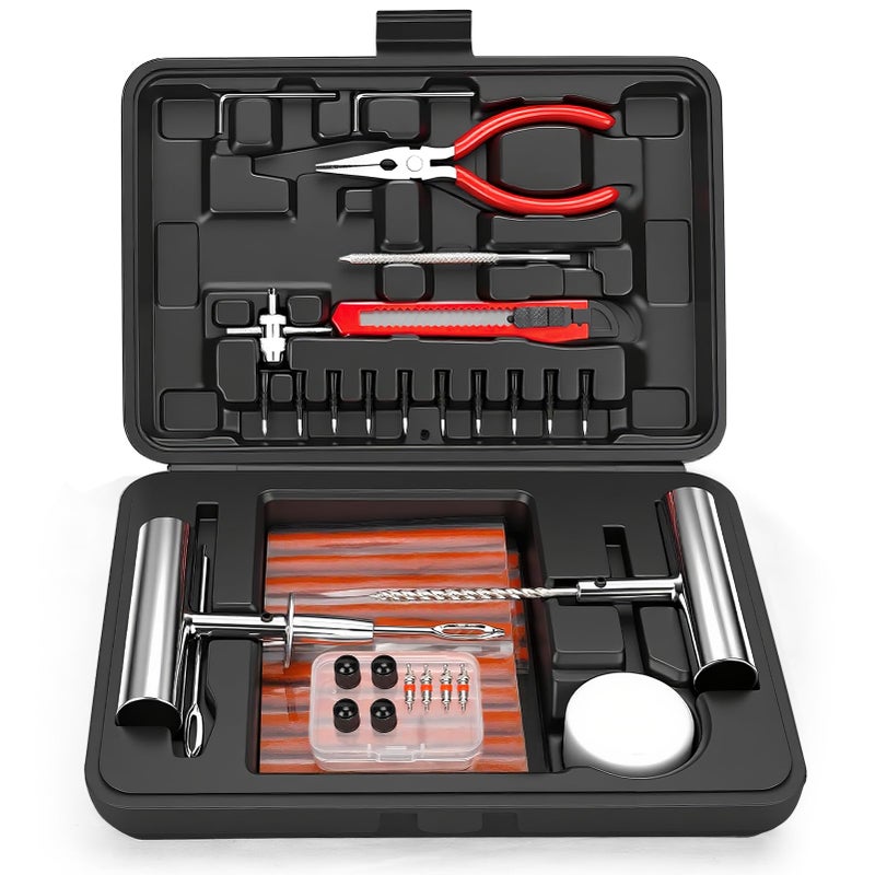 ORCISH Tire Repair Kit 70 PCS Professional Heavy Duty Tire Plug Kit Tire Patch Kit for Fix a Flat Tubeless Tire Puncture Change Tool Kit for Car Motorcycle Truck ATV Tractor RV SUV Trailer