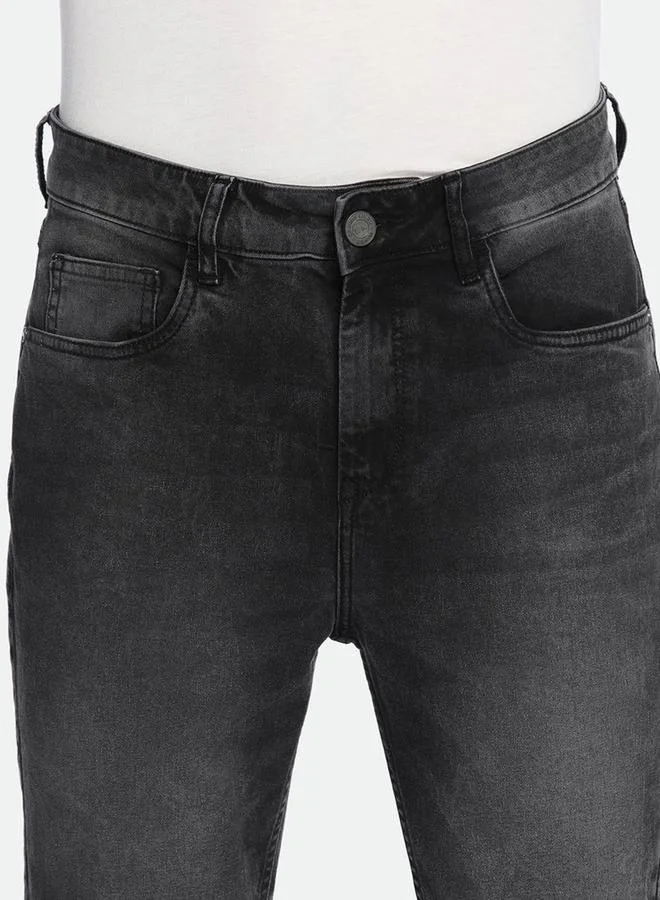 Dennis Lingo Slim Fit Mid-Rise Dark Shade Stretchable Jeans by Styli
