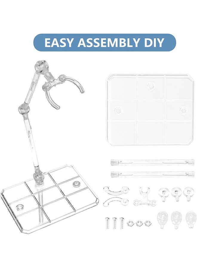 8 Pcs Action Figure Stand Assembled Action Figure Display Stand Base Sturdy Base Transparent Doll Model Holder Figure Assembly Stand for 6 Action Figures - Image 4