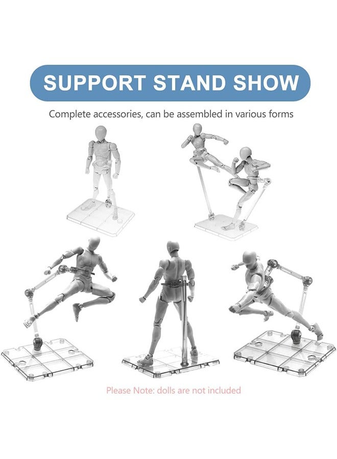 8 Pcs Action Figure Stand Assembled Action Figure Display Stand Base Sturdy Base Transparent Doll Model Holder Figure Assembly Stand for 6 Action Figures - Image 2