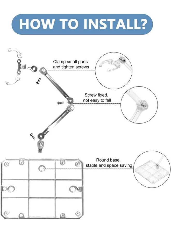 8 Pcs Action Figure Stand Assembled Action Figure Display Stand Base Sturdy Base Transparent Doll Model Holder Figure Assembly Stand for 6 Action Figures - Image 5