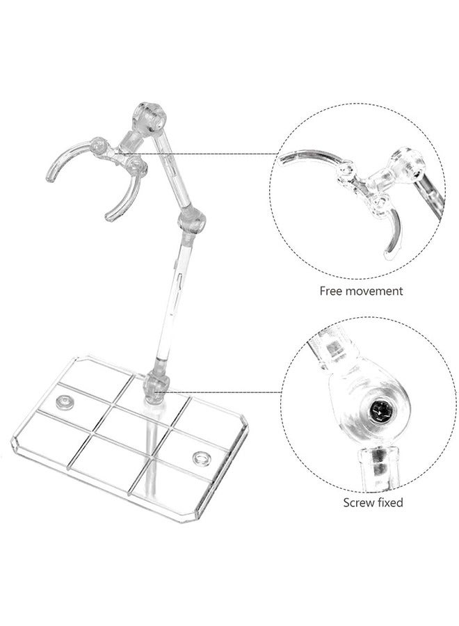 8 Pcs Action Figure Stand Assembled Action Figure Display Stand Base Sturdy Base Transparent Doll Model Holder Figure Assembly Stand for 6 Action Figures - Image 3