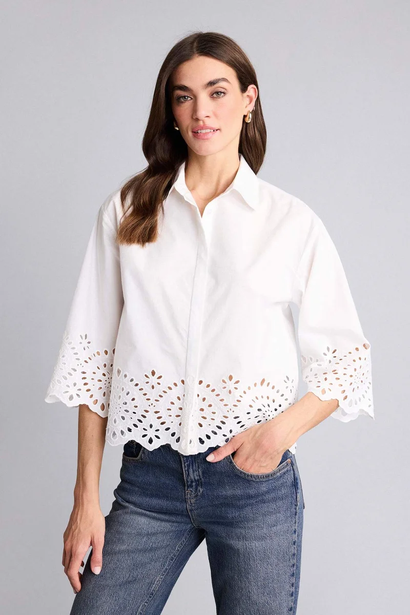 ديفاكتو Regular Fit Shirt Collar brode Long Sleeve Shirt