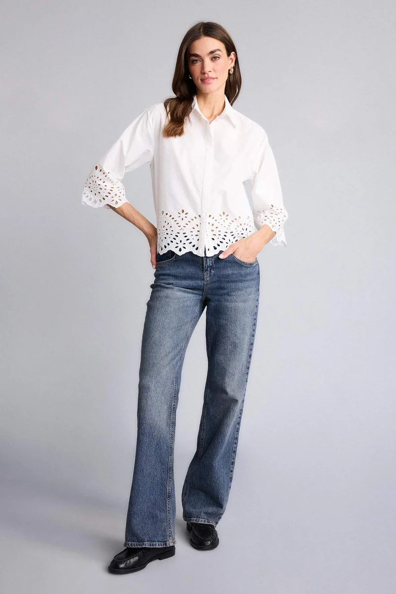 ديفاكتو Regular Fit Shirt Collar brode Long Sleeve Shirt