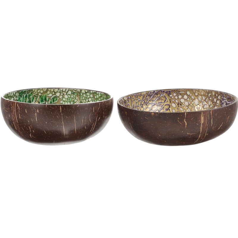 Handcrafted Natural Coconut Shell Bowls Set of 2 for Food Serving and Storage - Image 2
