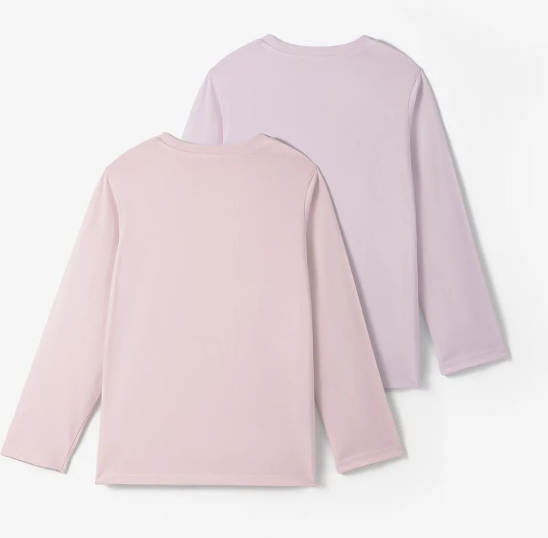جون Girls Long Sleeve 2-Pack Printed T-Shirt