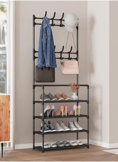 Generic 4 Tier Home Entryway Multifunctional Shoe and Hat Rack 80*29.5*154cm (Black)  - Image 3