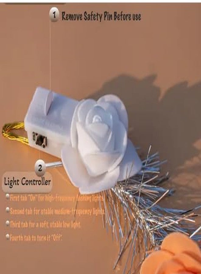 طوق رأس مضيء بتقنية LED على شكل تاج زهور من Flysales®، مزود بثلاثة أوضاع إضاءة، متعدد الألوان، مناسب للفتيات - Image 2
