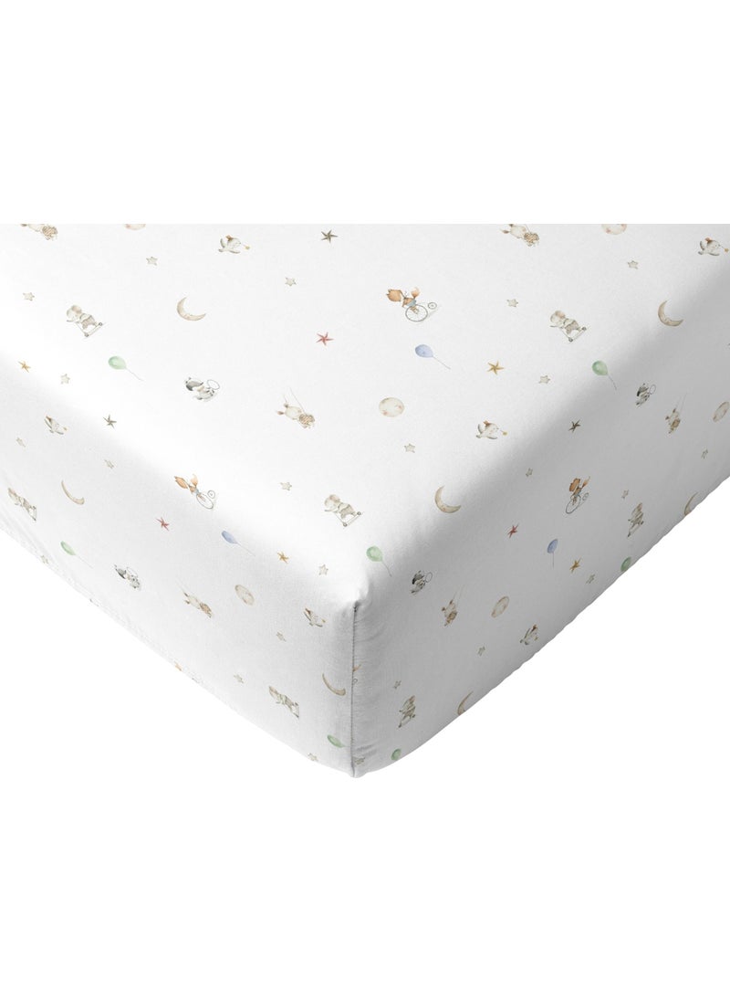 Casadora Baby Circus 100% Cotton Satin Fitted Sheet SET-100X200X30+50X70CM  - Image 4