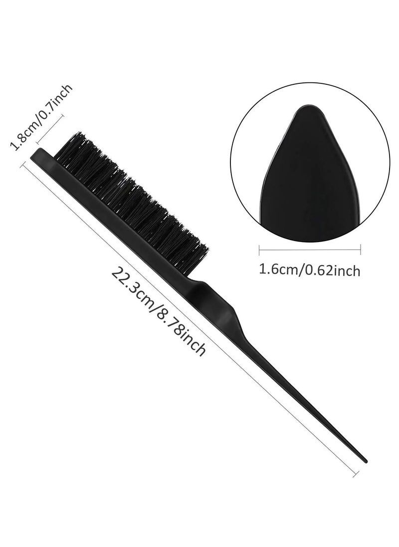 KASTWAVE 3 pcs Hair Styling Comb Set, Includes Hair Brush Teasing Fluffy Hair Brush, Rat Tail Comb Teasing Comb and Barber Combs for Women Back Combing Hair (Black, Red)  - Image 2
