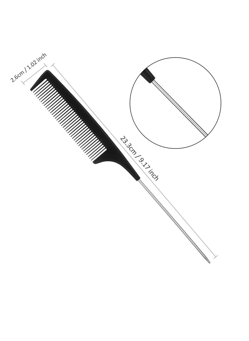 KASTWAVE 3 pcs Hair Styling Comb Set, Includes Hair Brush Teasing Fluffy Hair Brush, Rat Tail Comb Teasing Comb and Barber Combs for Women Back Combing Hair (Black, Red)  - Image 4