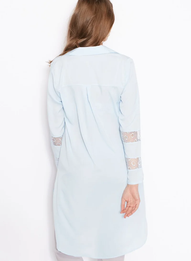 ELLA Lace Insert Longline Shirt