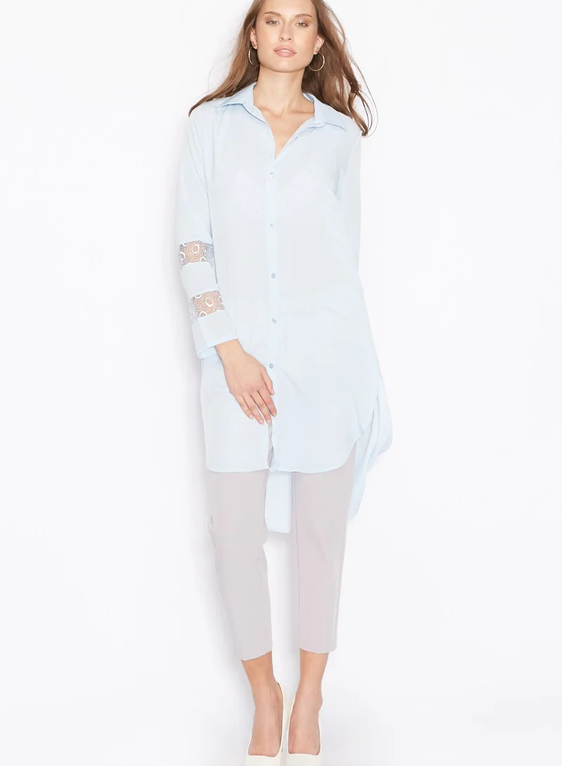 ELLA Lace Insert Longline Shirt