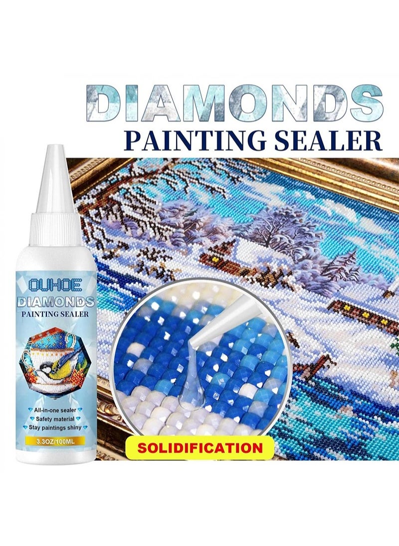 OUHOE Diamond Painting Sealer,5D Diamond Painting Glue |  Fast Drying Prevent Falling Off |  Permanent Seal with Hold and Shine Effect for Paintings, DIY Tools, Diamond Art Glue, 100ml  - Image 5