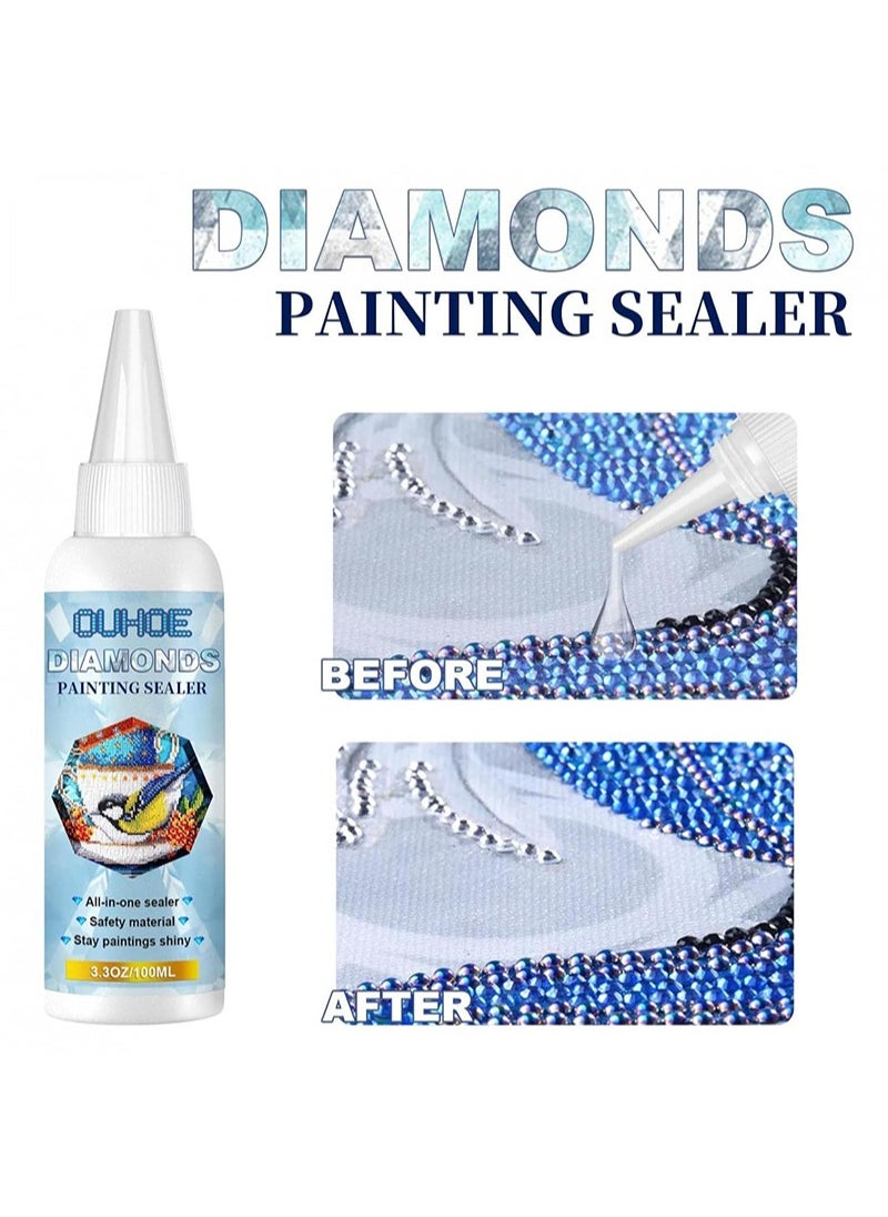 OUHOE Diamond Painting Sealer,5D Diamond Painting Glue |  Fast Drying Prevent Falling Off |  Permanent Seal with Hold and Shine Effect for Paintings, DIY Tools, Diamond Art Glue, 100ml  - Image 3
