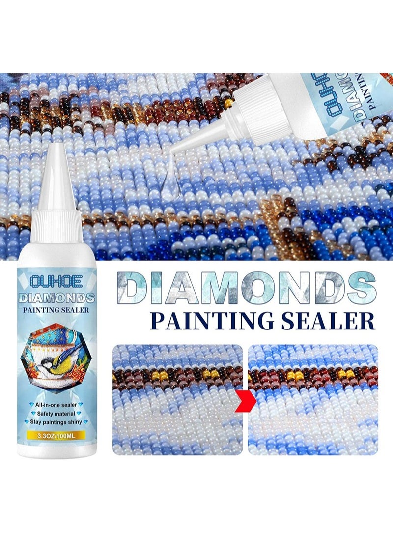 OUHOE Diamond Painting Sealer,5D Diamond Painting Glue |  Fast Drying Prevent Falling Off |  Permanent Seal with Hold and Shine Effect for Paintings, DIY Tools, Diamond Art Glue, 100ml  - Image 4