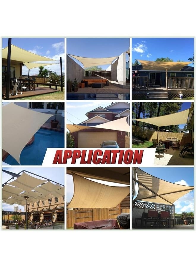 Generic Sun Shade Sail Canopy, Rectangle Shade Cloth Block Sunshade Fabric, UPF50+ AGTAPS14, 95% UV Blockage - Outdoor Cover Awning Shelter for Pergola Backyard Garden Yard (4 x 5 m)  - Image 4