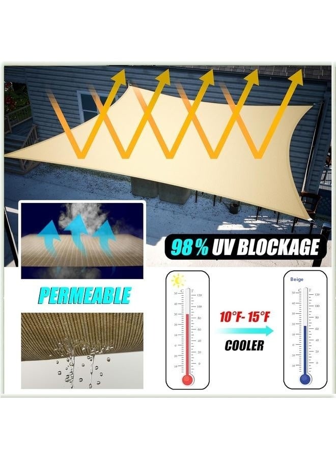 Generic Sun Shade Sail Canopy, Rectangle Shade Cloth Block Sunshade Fabric, UPF50+ AGTAPS14, 95% UV Blockage - Outdoor Cover Awning Shelter for Pergola Backyard Garden Yard (4 x 5 m)  - Image 2