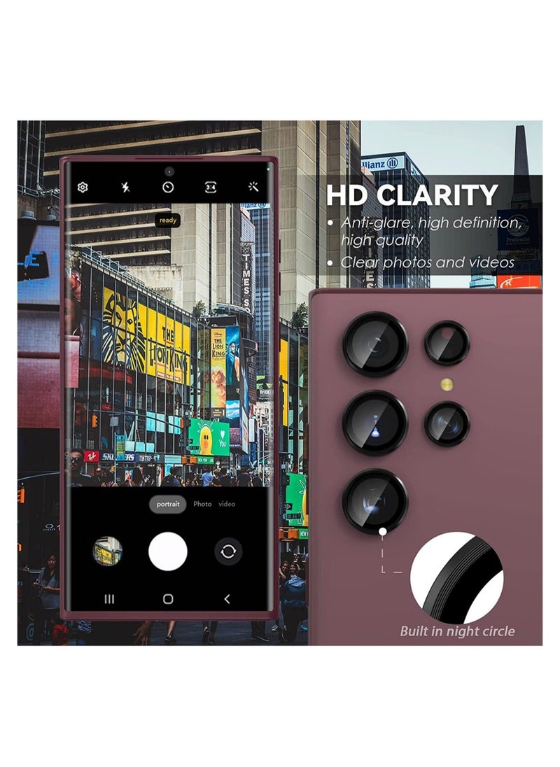 Raxoom Camera Lens Protector Compatible with Samsung Galaxy S22 Ultra (2022), Scratch-Resistant Ultra-Thin Tempered Glass with Aluminum Edge - Image 3