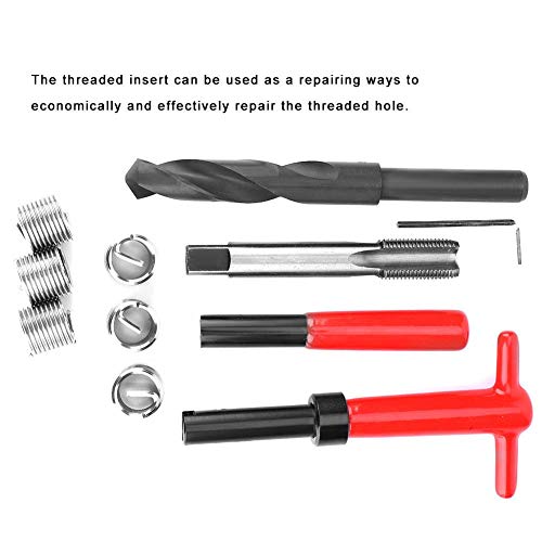 Jectse 11Pcs Thread Repair Kit,M16x1.5 Length 1.5D Stainless Steel Twisted Drill Tap Wrench Threaded Insert Tool,Metric-Imperial Units Conversion Helicoil Repair Kit - Image 3