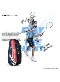 Li-Ning Panther Double Zipper Polyester Badminton Kit Bag | Size : Large | Stash pocket | Ample storage | Unisex - Men, Boys, Girls, Women  - Image 4