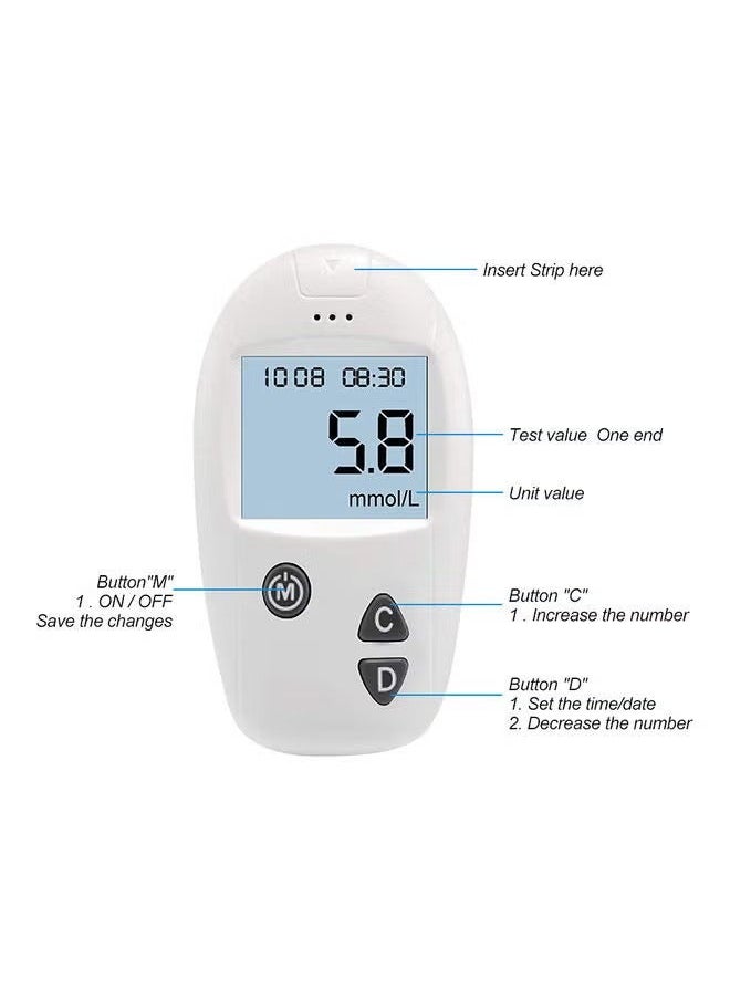 SINOCARE - Blood Glucose Monitoring System With 50 Test Strips And Lancets - Image 1
