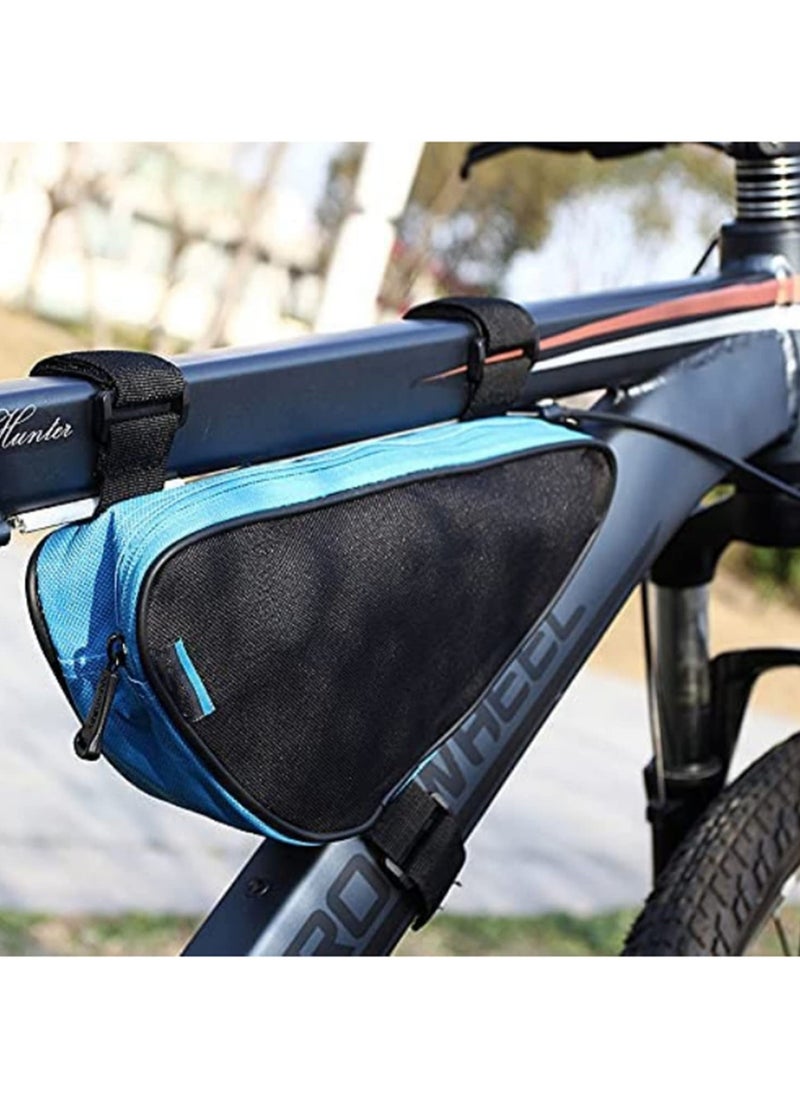 Generic Bike Triangle Frame Bag Water Resistant Cycling Storage Pouch with Adjustable Velcro Straps for Road Mountain Bikes Large Zippered Opening High Capacity Fits Smartphone Wallet Keys  - Image 5