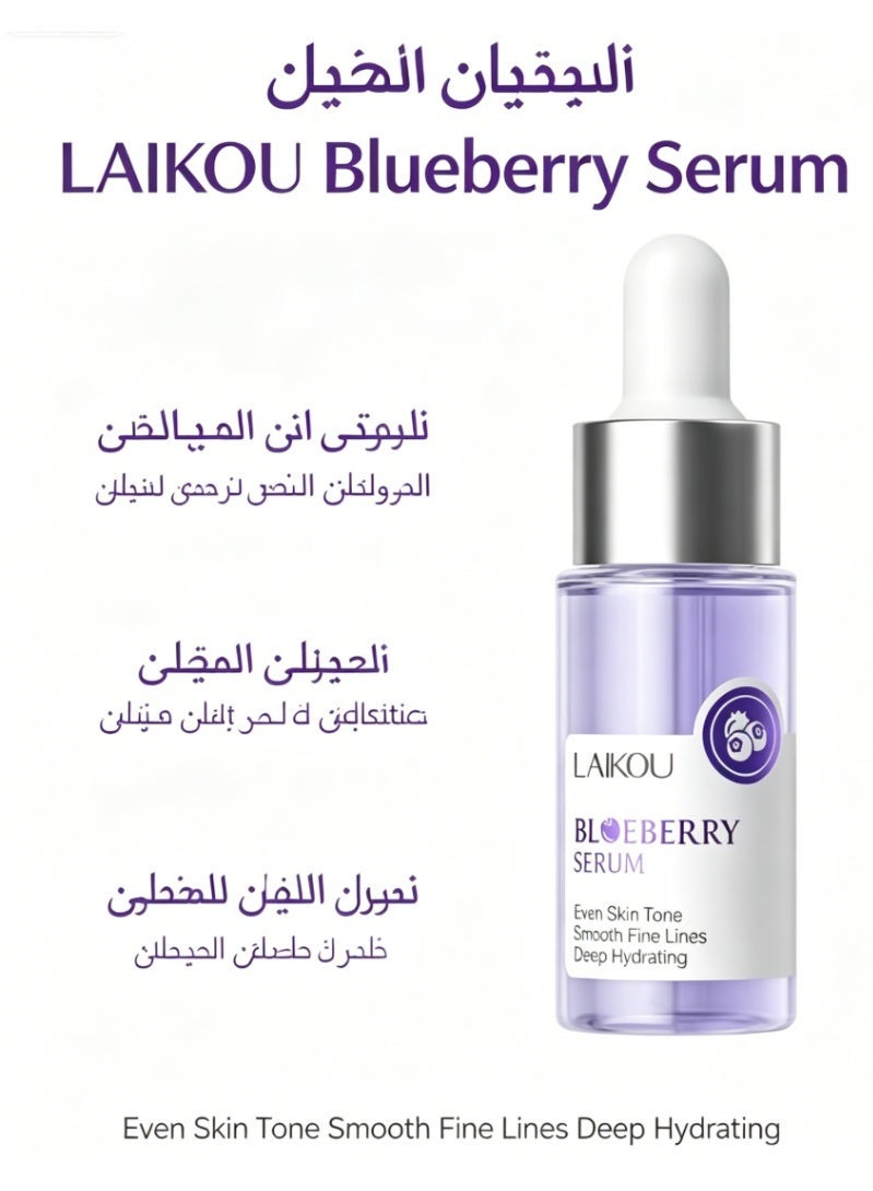 لايكو سيروم التوت الأزرق، سيروم التوت الأزرق للوجه، خلاصة مرطبة للعناية بالبشرة النقية بحمض الهيالورونيك للعناية اليومية، إصلاح البشرة، سيروم تفتيح البقع الداكنة والخطوط الدقيقة - Image 1