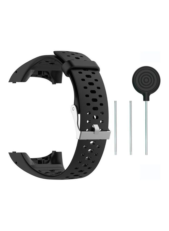 NIBEMINENT Replacement Silicone Watchband Wrist Strap For Polar M430 M400 Running Watch Black - Image 1