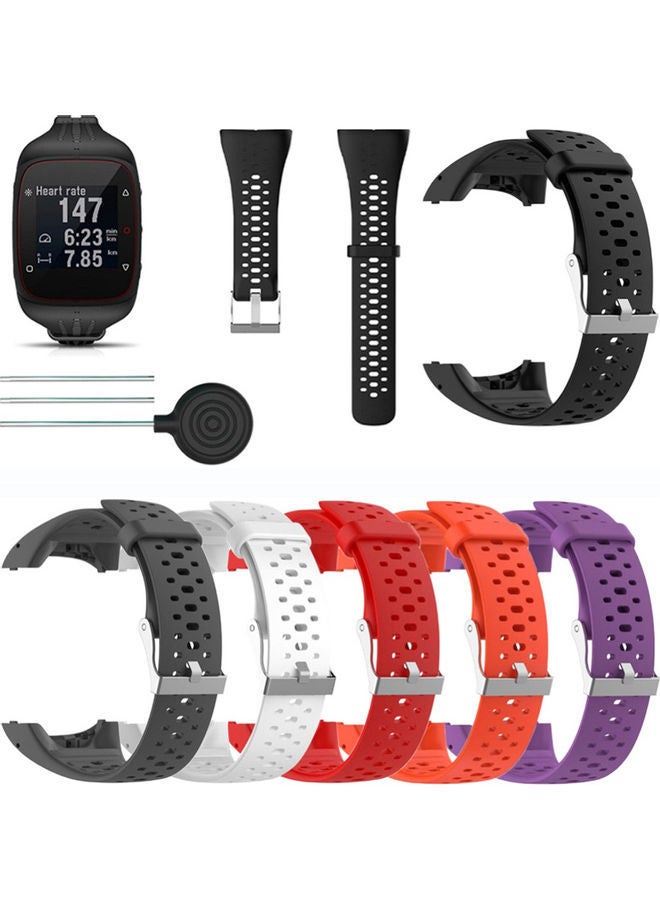 NIBEMINENT Replacement Silicone Watchband Wrist Strap For Polar M430 M400 Running Watch Black - Image 2