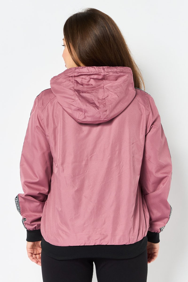 Reebok Women Sportswear Fit Long Sleeve Outdoor Jacket, Mauve - Image 4