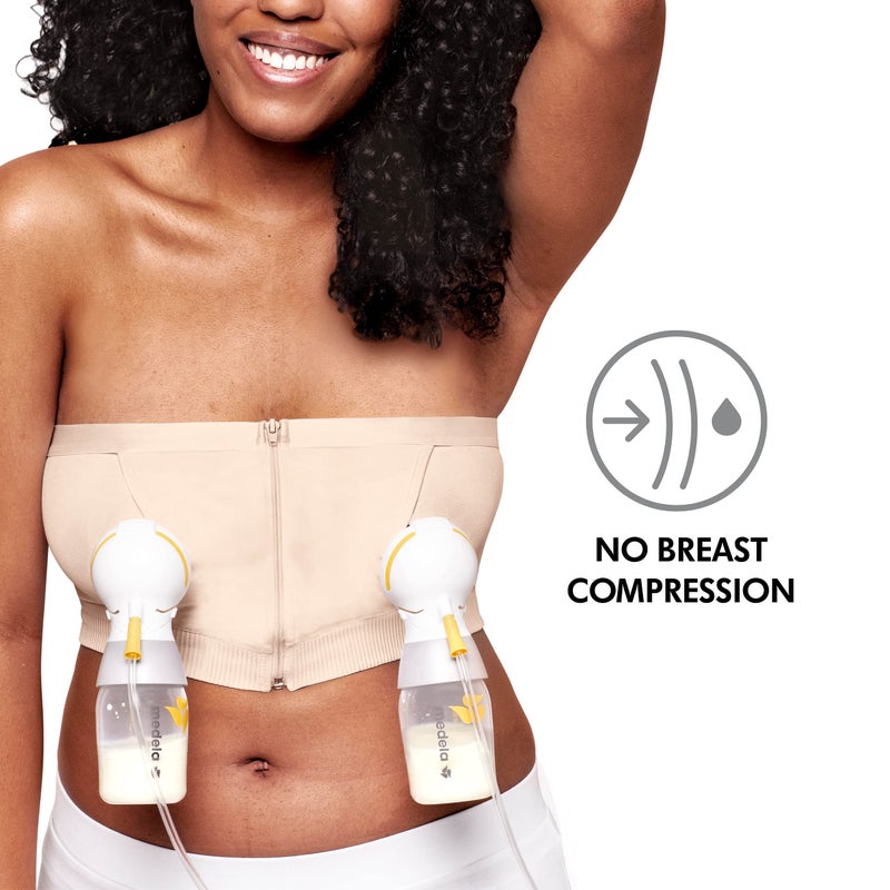Medela Hands Free Pumping Bra, Comfortable Pumping Bustier for Breastfeeding Pumps for Women Chai - Image 4