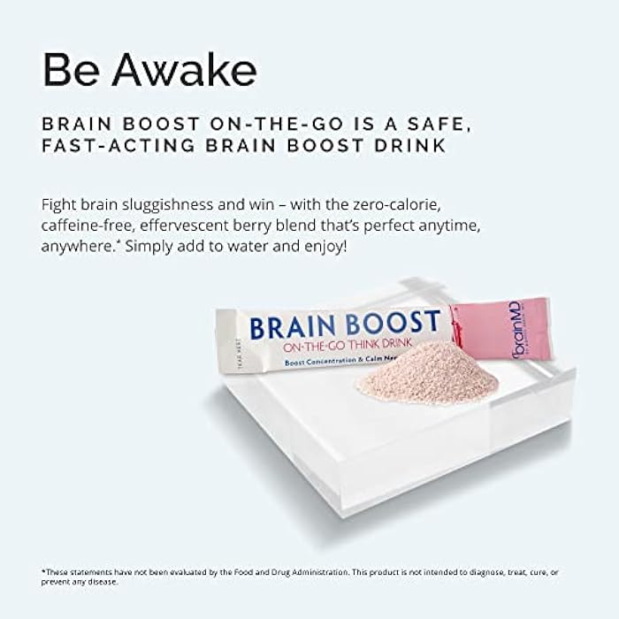 BRAINMD Dr Amen Brain Boost On The Go - 10 Packets, Berry Flavor - Nootropic Drink Powder, Promotes Focus, Clarity & Mental Energy - Caffeine Free, Gluten Free - 10 Servings - Image 3