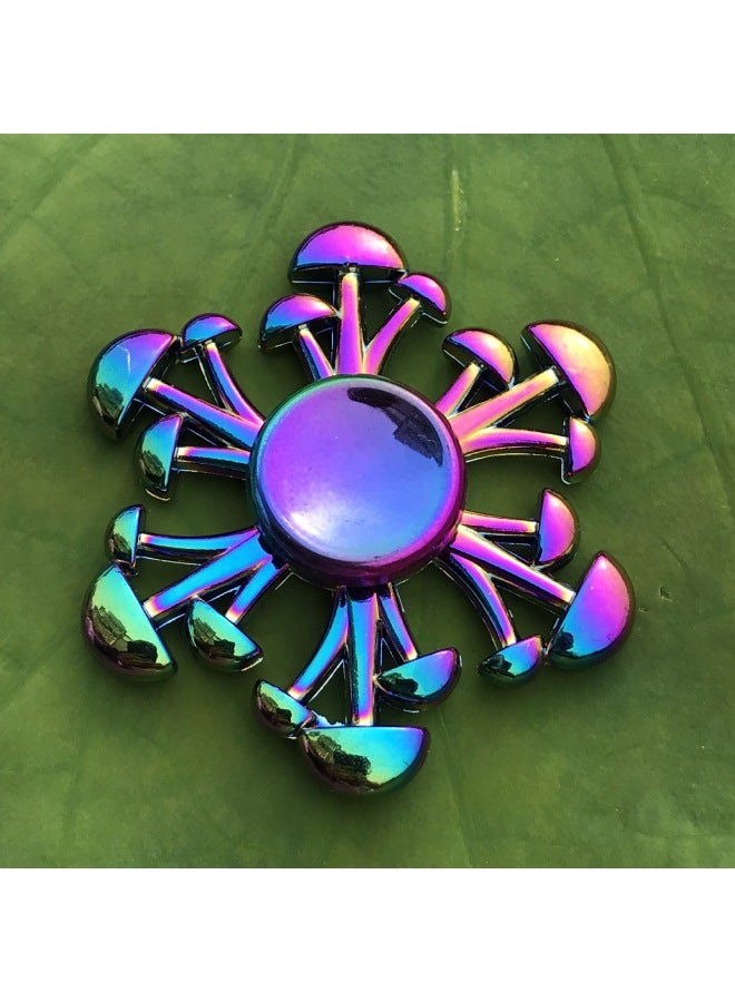 Colorful Alloy Finger Tip Gyro Street Stall Toy Stress Relief Hand Spinner Finger Gyro Toy-Color:Q12-colorful Lotus Style  - Image 4
