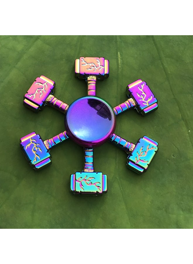 Colorful Alloy Finger Tip Gyro Street Stall Toy Stress Relief Hand Spinner Finger Gyro Toy-Color:Q12-colorful Lotus Style  - Image 3