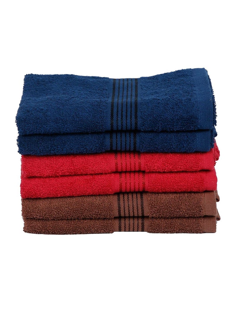 Kopa by Bianca 400 GSM 100% Cotton Soft Terry Towel l 6pc Hand Towel l Towel for Women l Gym Towel for Men Workout l D`Ross l Arctic Blue-Crimson - Image 2