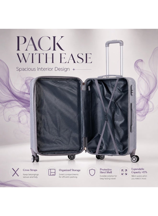 3-Piece Hard Shell Luggage Set with 8 Spinner Wheels, Expandable Design, Combination Lock and Spacious Storage for Travel - Image 3