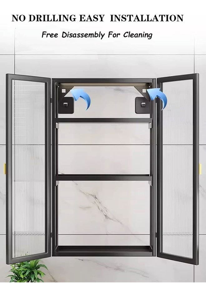Generic Bathroom Wall Cabinet,Medicine Cabinet With Door Wall Mounted Bathroom Cabinet Toilet Organizer Cabinet Multipurpose Hanging Cabinet For Bathroom Kitchen Laundry Room Storage Cabinet Shelf  - Image 5