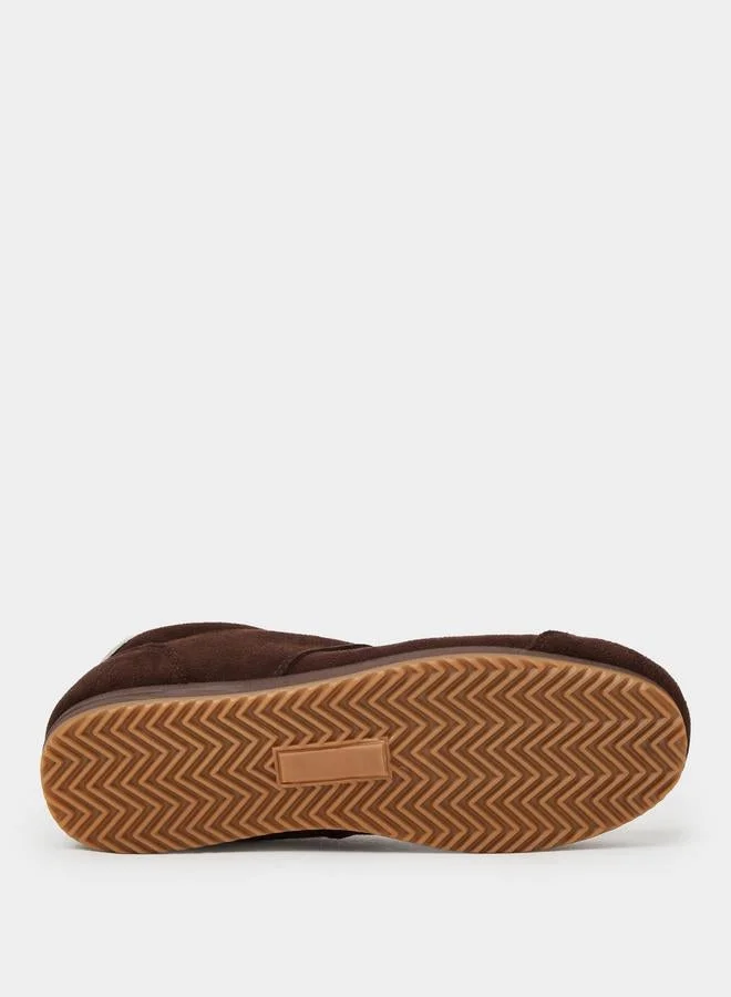 Styli Brown Two Tone Suede Sneakers for Women | Best Price UAE