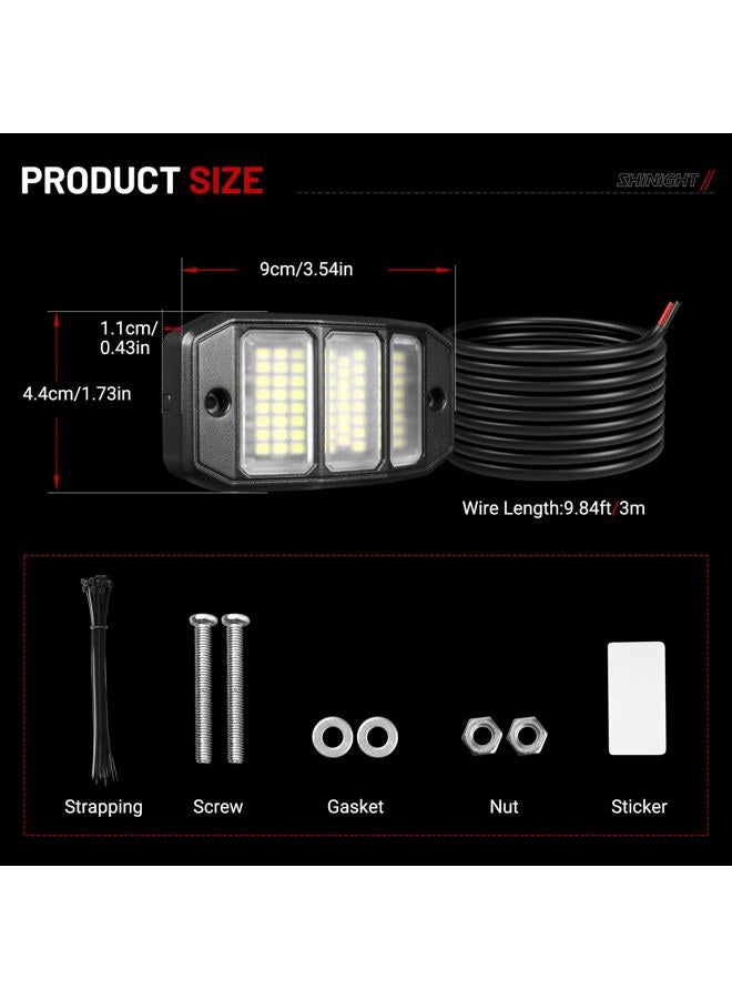 SHINIGHT 12PCS White Rock Lights, Super Bright Pure White 6000K Rock Lights for Trucks,72 SMD LED Chips Each Light,3M/9.84FT Extension Wires,Waterproof IP68 Underglow Lights for ATV UTV Cars Boats - Image 4