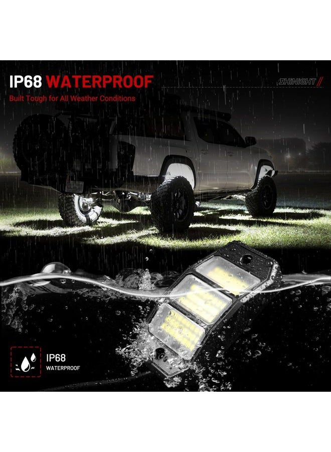 SHINIGHT 12PCS White Rock Lights, Super Bright Pure White 6000K Rock Lights for Trucks,72 SMD LED Chips Each Light,3M/9.84FT Extension Wires,Waterproof IP68 Underglow Lights for ATV UTV Cars Boats - Image 3