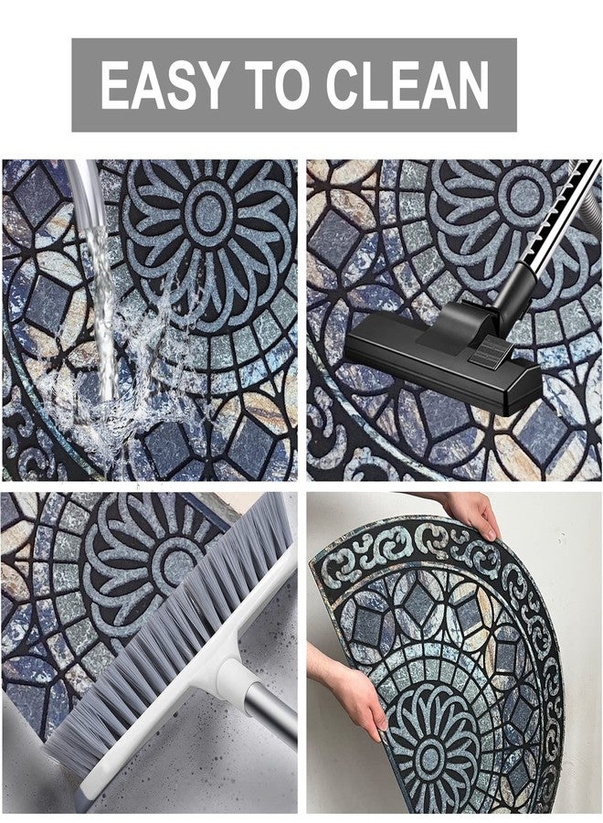ANDSTAR 18" x 30" Half Round Door Mat Non-Slip Entryway Doormat Durable Rubber Door Mats Low-Profile Heavy Duty Doormat Easy Clean Rugs Indoor Outdoor Entry Decoration for Home, Garage, Patio（2 Pcs） - Image 3