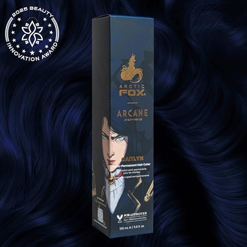 Arctic Fox Semi Permanent Hair Dye Vegan Cruelty Free Deep Navy Blue Ammonia Free Fade Resistant Arcane Caitlyn For All Hair Types 56 Fl Oz Pack of 2 - Image 3