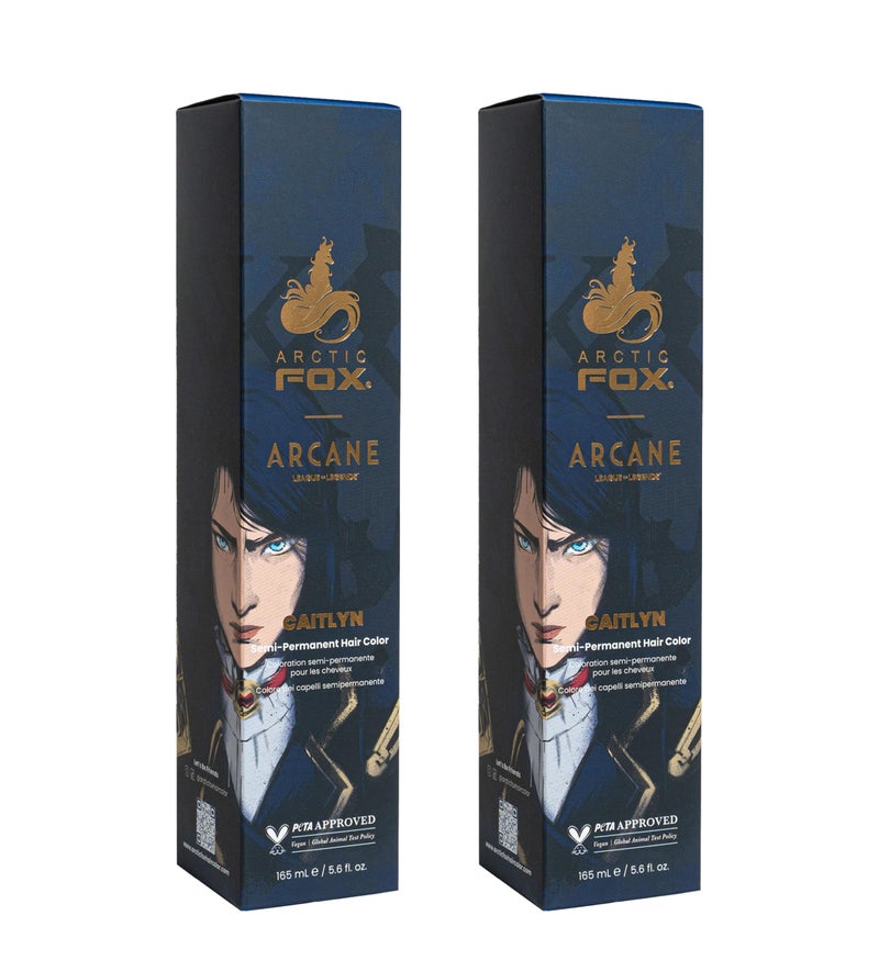 Arctic Fox Semi Permanent Hair Dye Vegan Cruelty Free Deep Navy Blue Ammonia Free Fade Resistant Arcane Caitlyn For All Hair Types 56 Fl Oz Pack of 2 - Image 2