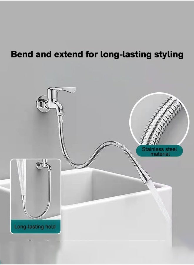 360-Degree Easy-to-Clean and Flexible Faucet Sprayer Extension Tube, Splash-Proof Universal Spout Extender, Mop Pool Extension Tube Can Be Shaped and Bent
