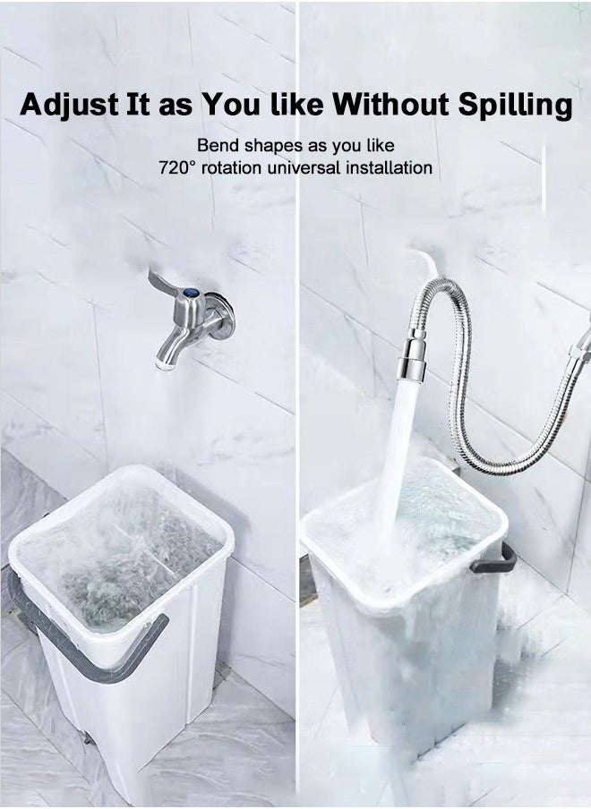 360-Degree Easy-to-Clean and Flexible Faucet Sprayer Extension Tube, Splash-Proof Universal Spout Extender, Mop Pool Extension Tube Can Be Shaped and Bent