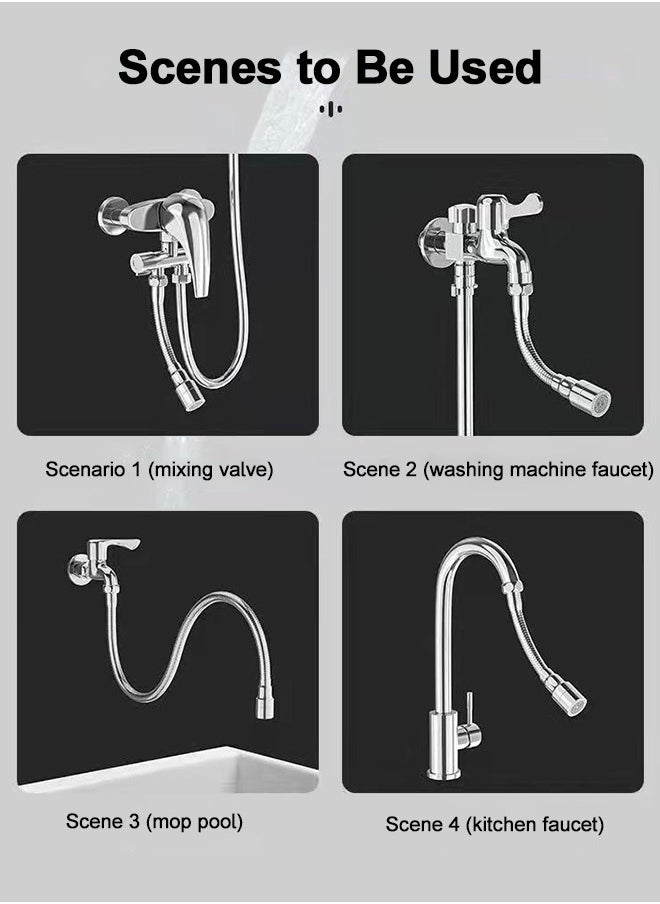 360-Degree Easy-to-Clean and Flexible Faucet Sprayer Extension Tube, Splash-Proof Universal Spout Extender, Mop Pool Extension Tube Can Be Shaped and Bent