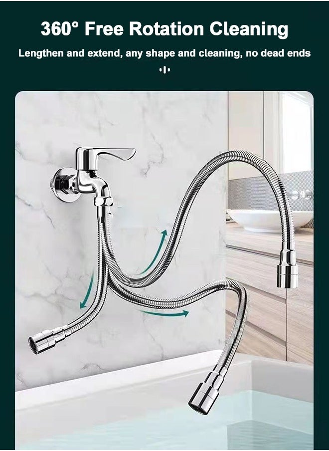 360-Degree Easy-to-Clean and Flexible Faucet Sprayer Extension Tube, Splash-Proof Universal Spout Extender, Mop Pool Extension Tube Can Be Shaped and Bent